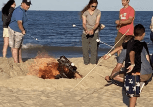 Bonfires on the Beach in Dewey