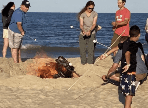 Bonfires on the Beach in Dewey